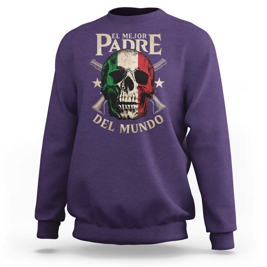 Funny Italian Dad Sweatshirt El Mejor Padre Del Mundo Skull Father's Day