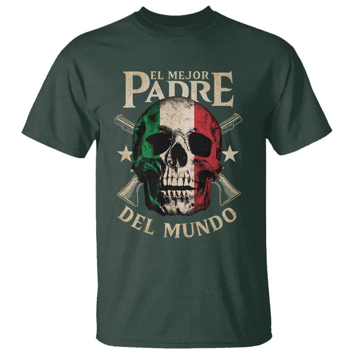 Funny Italian Dad T Shirt El Mejor Padre Del Mundo Skull Father's Day