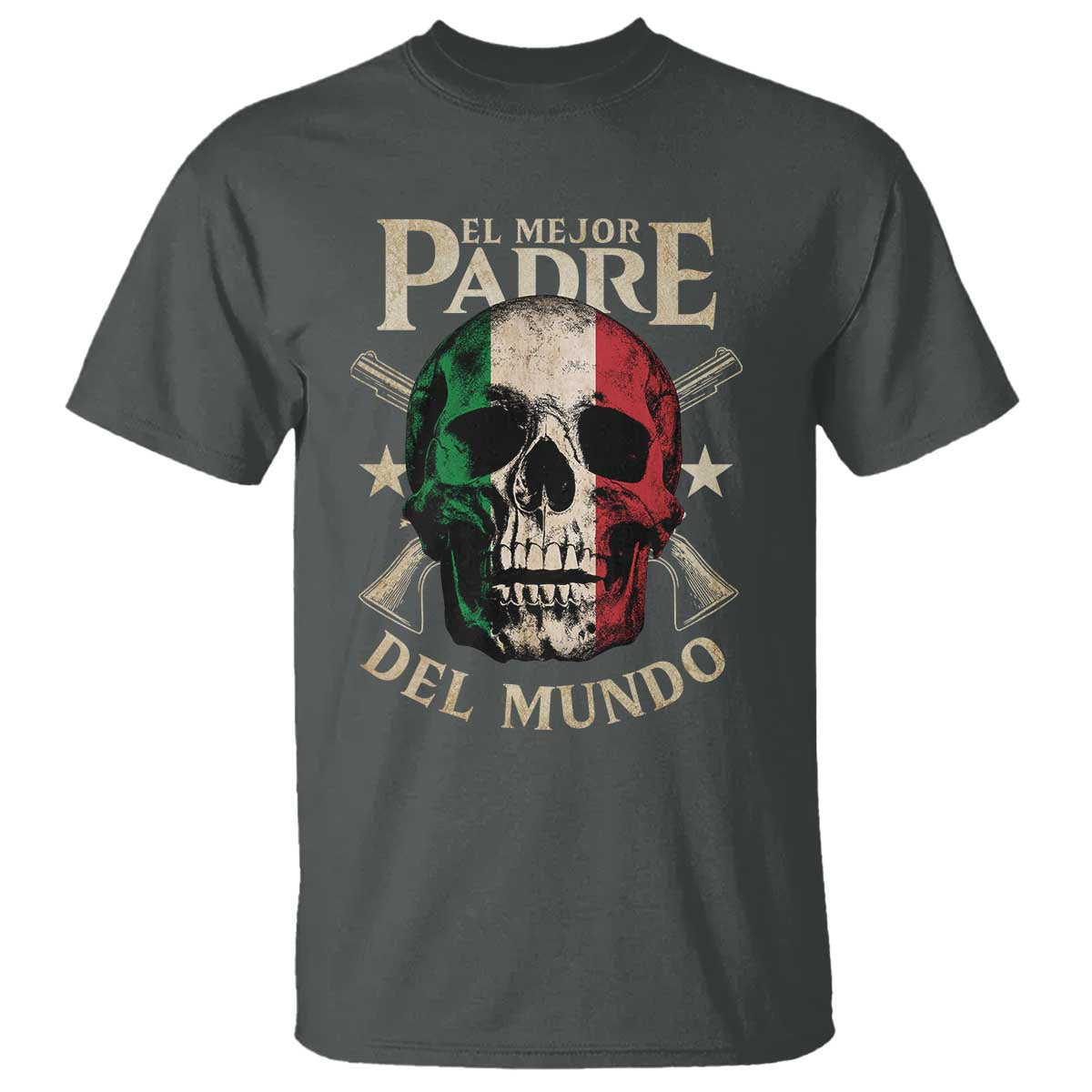 Funny Italian Dad T Shirt El Mejor Padre Del Mundo Skull Father's Day
