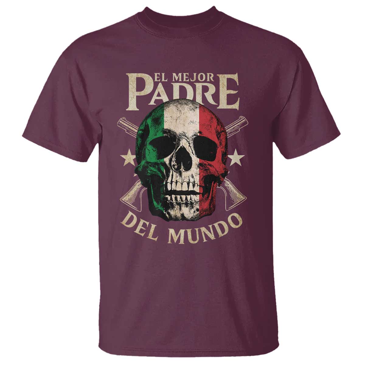 Funny Italian Dad T Shirt El Mejor Padre Del Mundo Skull Father's Day