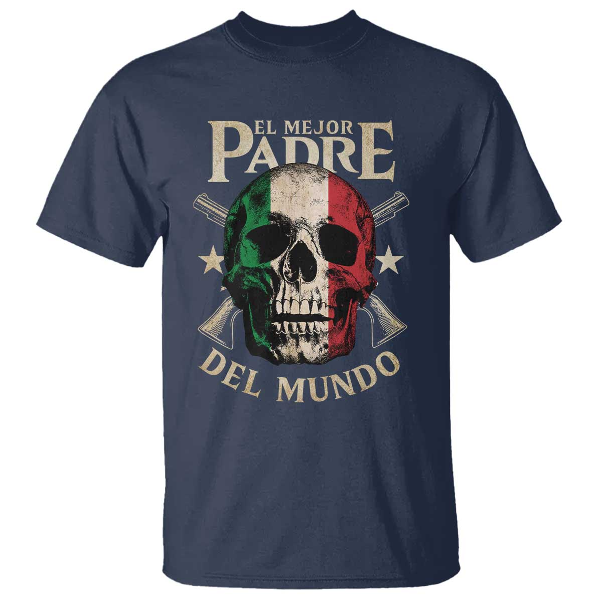 Funny Italian Dad T Shirt El Mejor Padre Del Mundo Skull Father's Day