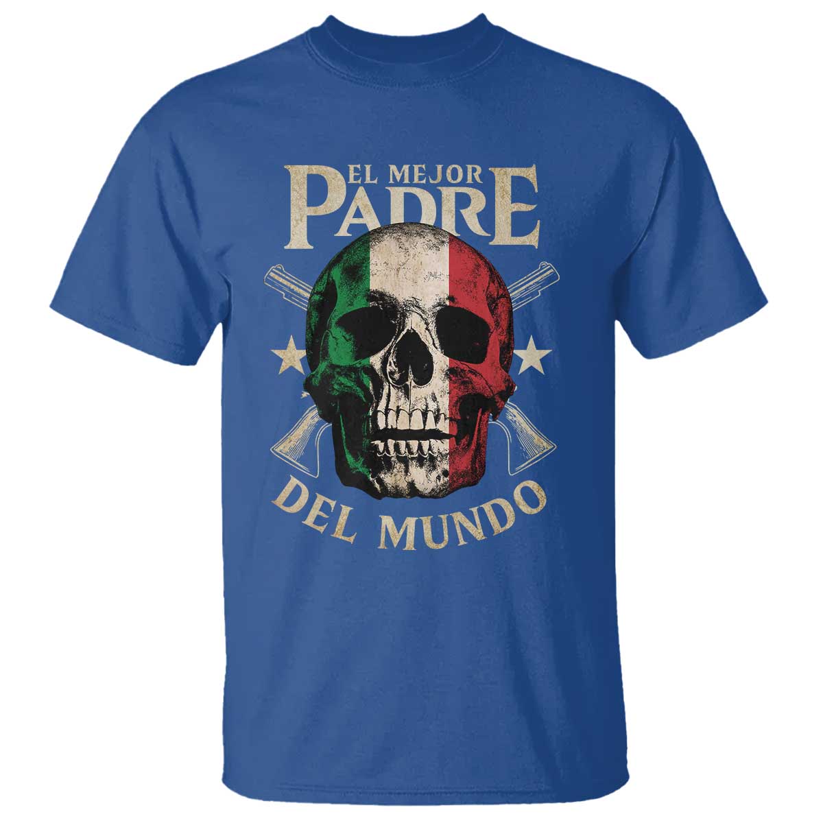 Funny Italian Dad T Shirt El Mejor Padre Del Mundo Skull Father's Day