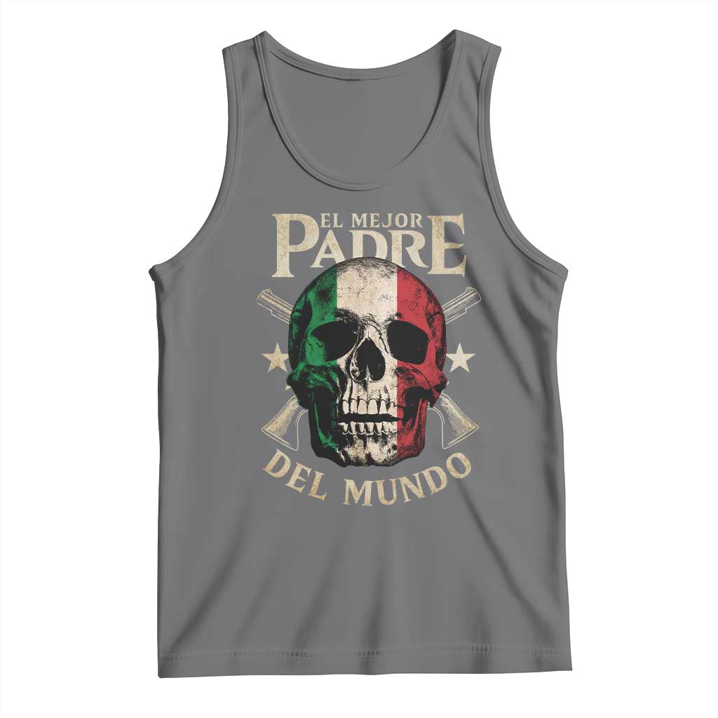 Funny Italian Dad Tank Top El Mejor Padre Del Mundo Skull Father's Day