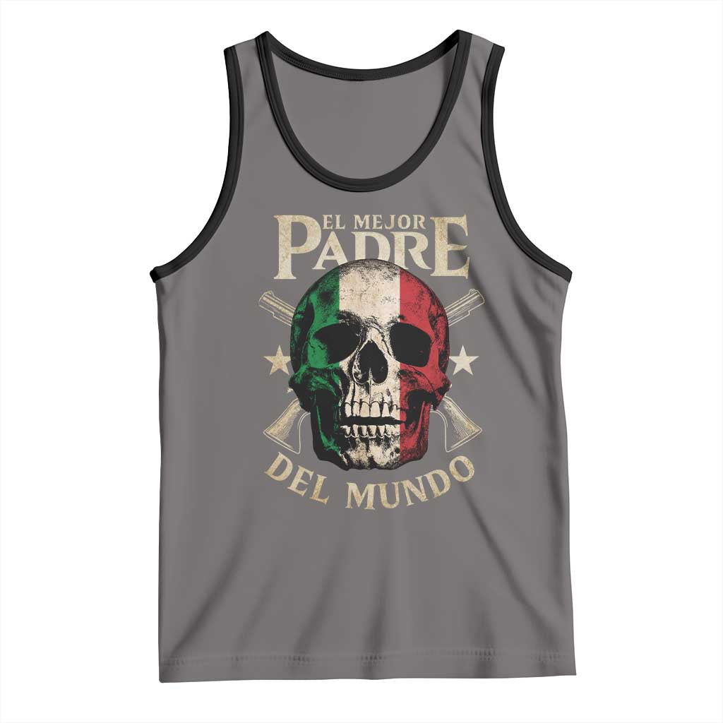 Funny Italian Dad Tank Top El Mejor Padre Del Mundo Skull Father's Day