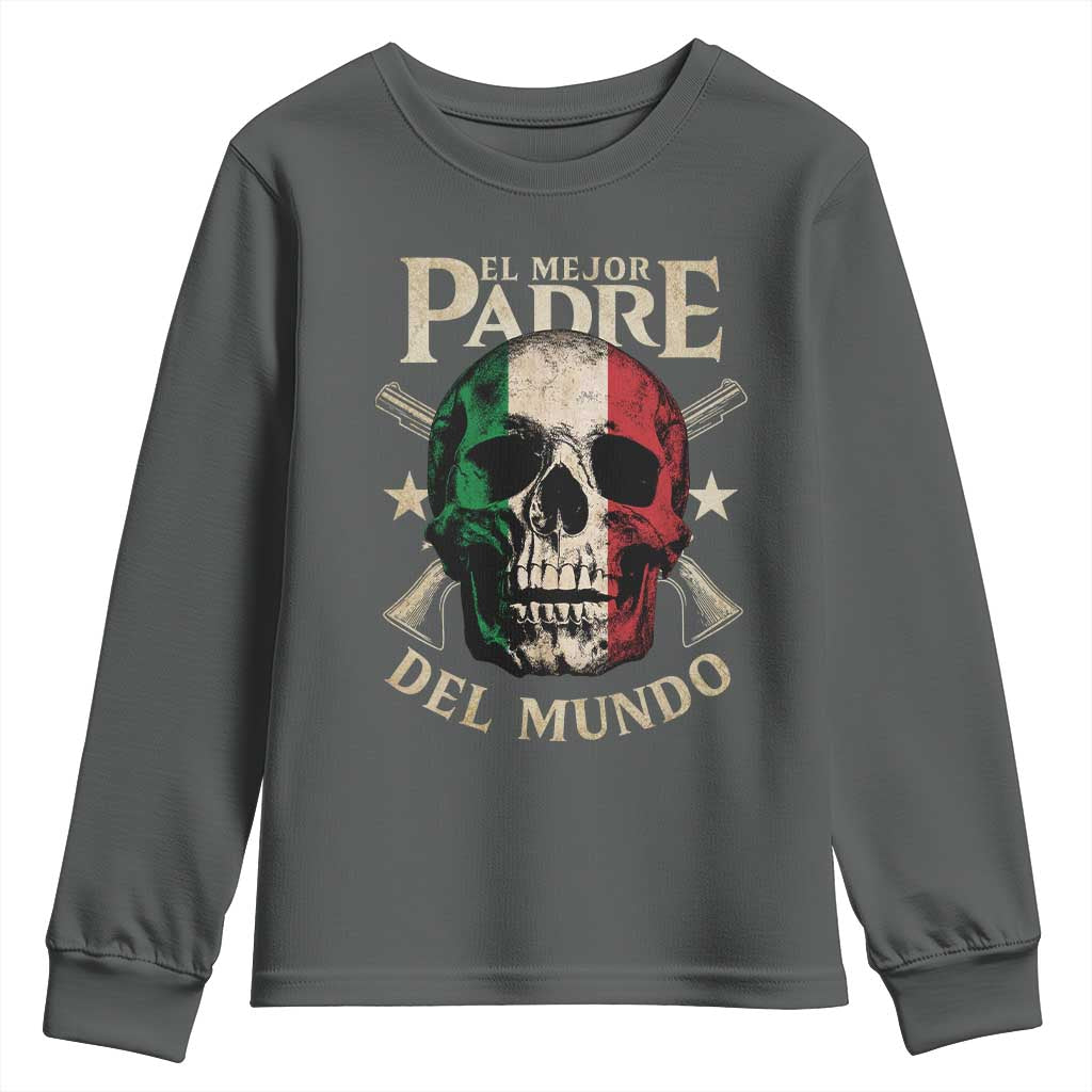 Funny Italian Dad Youth Sweatshirt El Mejor Padre Del Mundo Skull Father's Day