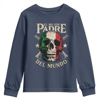Funny Italian Dad Youth Sweatshirt El Mejor Padre Del Mundo Skull Father's Day