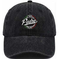 Funny Italian Dad Washed Cotton Baseball Cap El Mejor Padre Del Mundo Father's Day