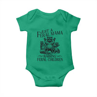 Funny Just A Feral Mama Raising Feral Children Baby Onesie Raccoon Mother's Day