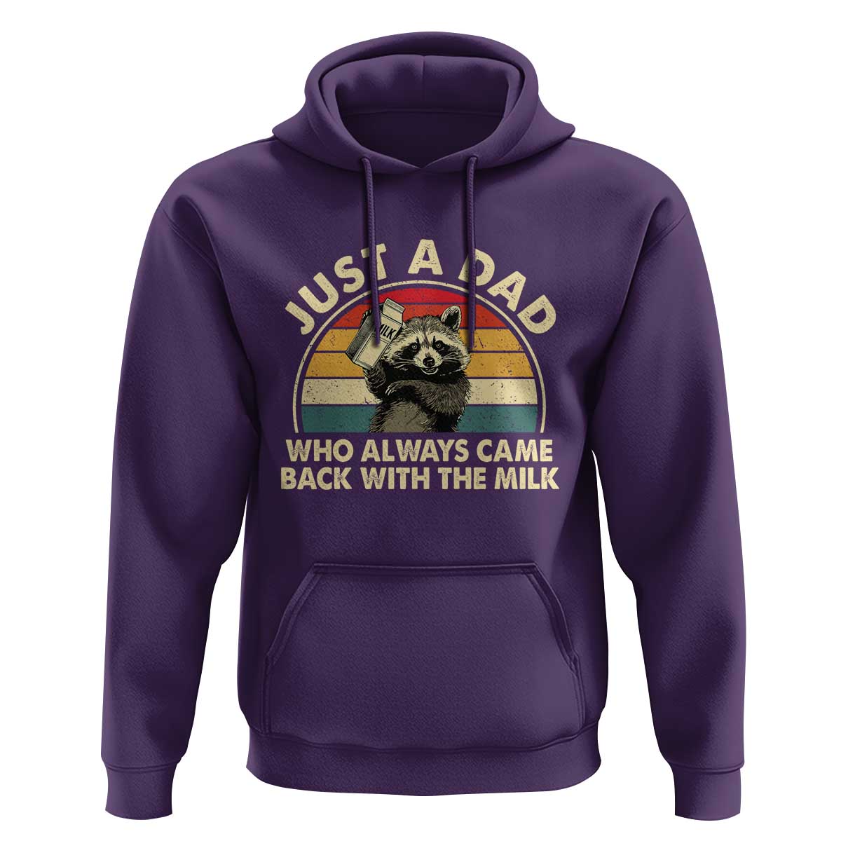 Funny Just A Dad Who Always Came Back With The Milk Hoodie Racoon Dad Father's Day