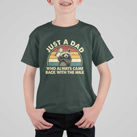 Funny Just A Dad Who Always Came Back With The Milk T Shirt For Kid Racoon Dad Father's Day