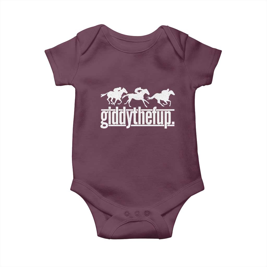 Funny Giddythefup Derby Day Baby Onesie Vintage Giddy Up Horse Racing