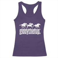 Funny Giddythefup Derby Day Racerback Tank Top Vintage Giddy Up Horse Racing