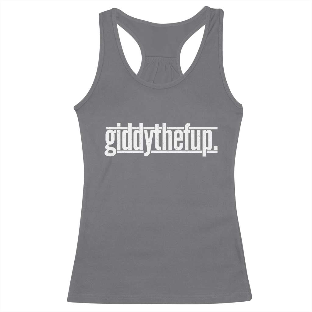 Funny Giddythefup Derby Day Racerback Tank Top Derby Giddy Up Horse Racing