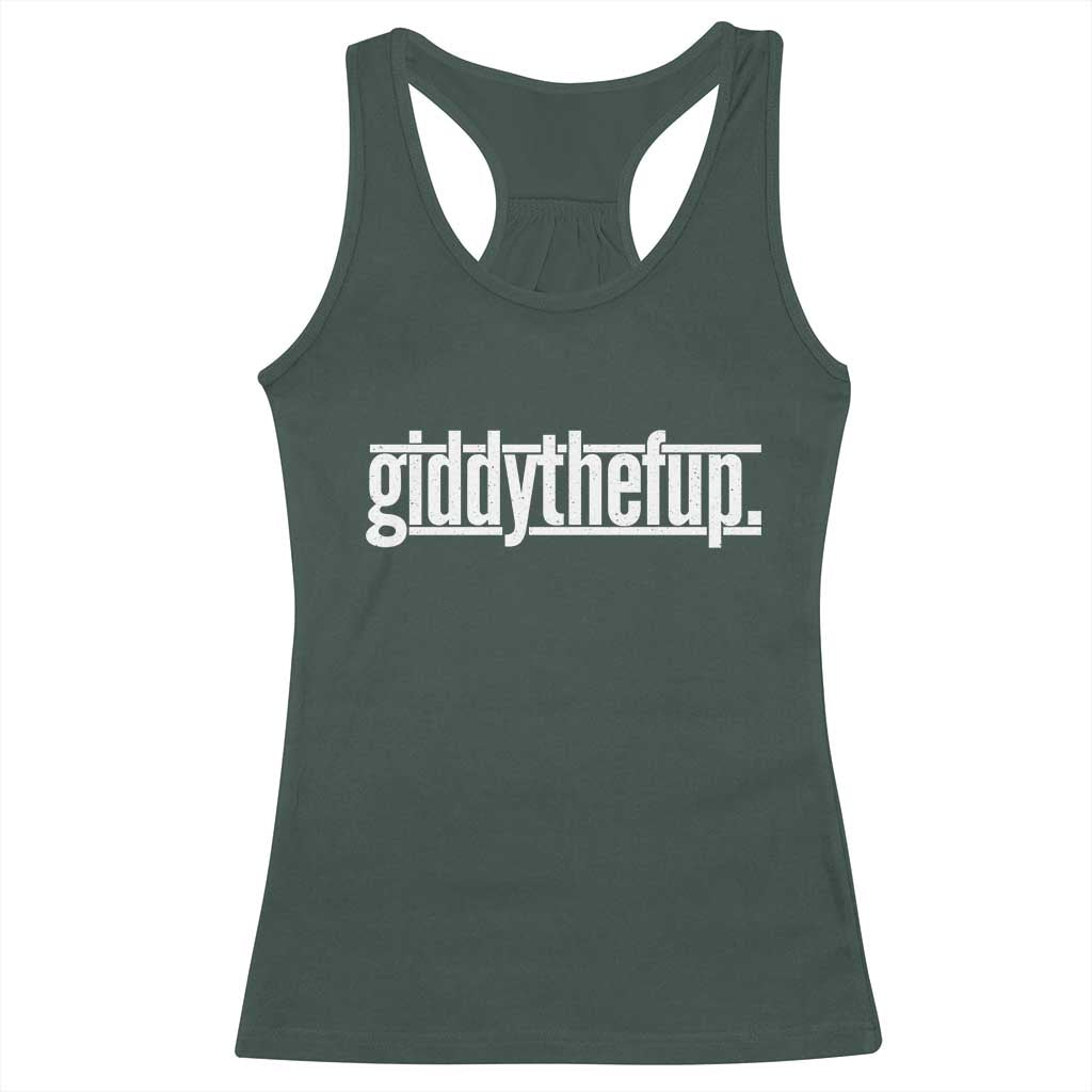 Funny Giddythefup Derby Day Racerback Tank Top Derby Giddy Up Horse Racing