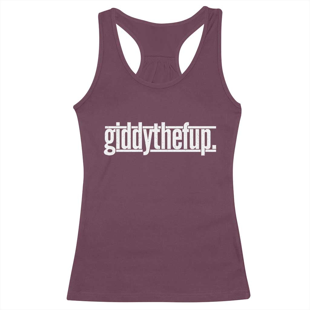 Funny Giddythefup Derby Day Racerback Tank Top Derby Giddy Up Horse Racing