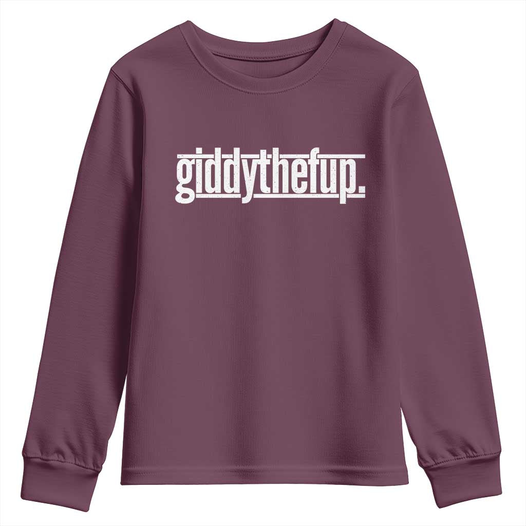 Funny Giddythefup Derby Day Youth Sweatshirt Derby Giddy Up Horse Racing