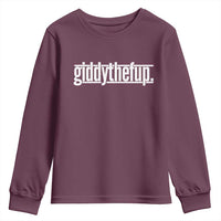 Funny Giddythefup Derby Day Youth Sweatshirt Derby Giddy Up Horse Racing