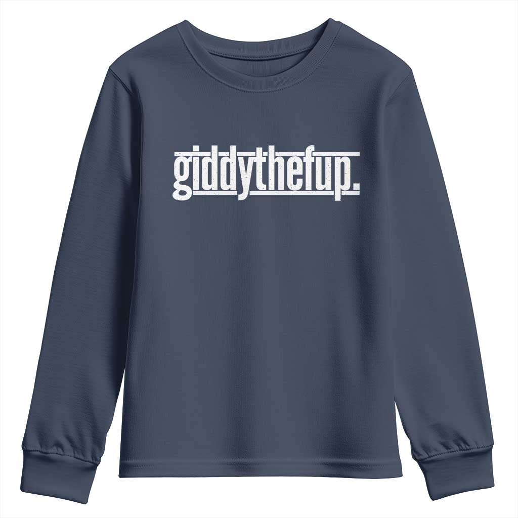 Funny Giddythefup Derby Day Youth Sweatshirt Derby Giddy Up Horse Racing