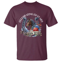 Celebrating 151 Years Derby Day T Shirt Horse Racing Horseshoe Flowers