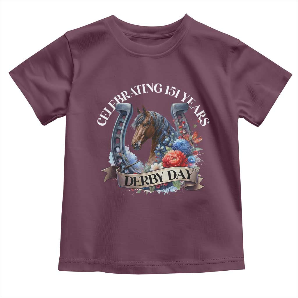 Celebrating 151 Years Derby Day Toddler T Shirt Horse Racing Horseshoe Flowers