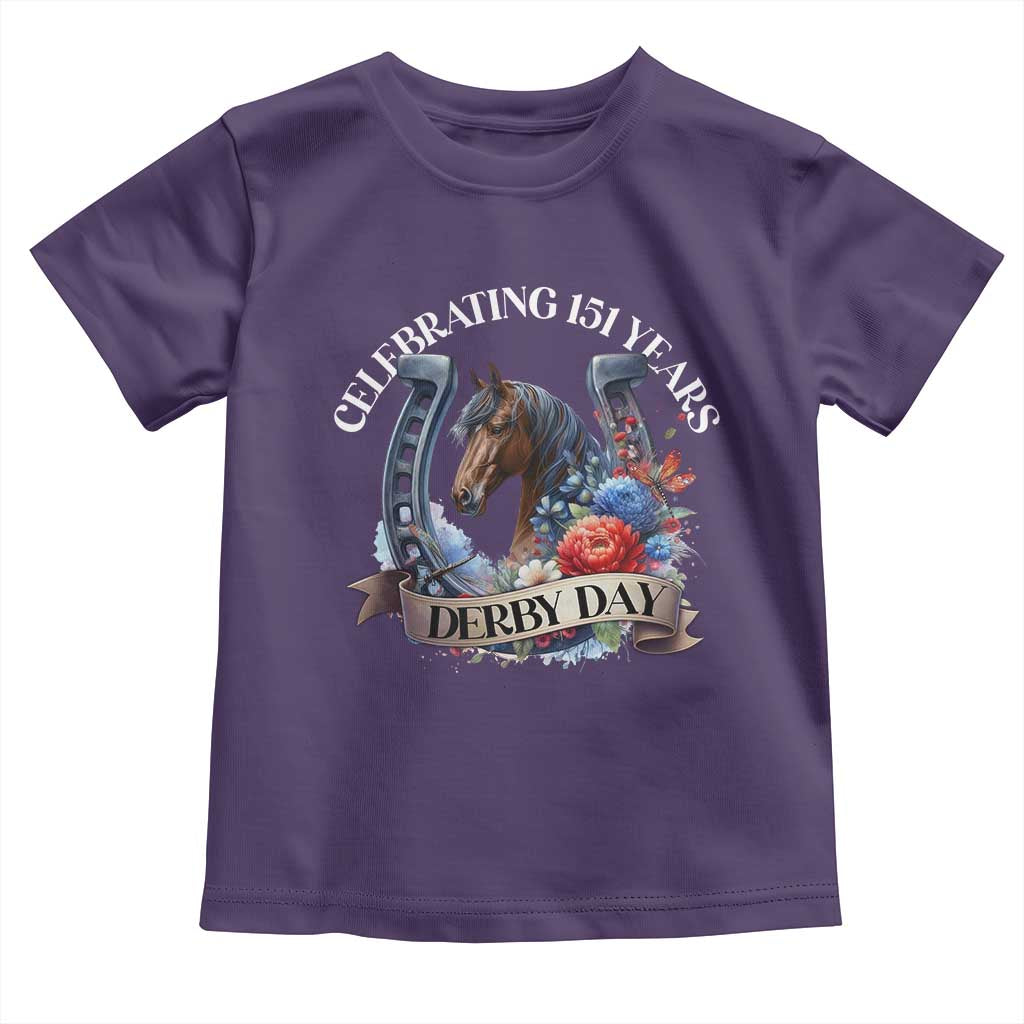 Celebrating 151 Years Derby Day Toddler T Shirt Horse Racing Horseshoe Flowers