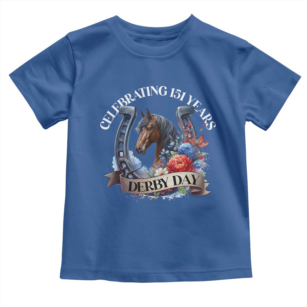 Celebrating 151 Years Derby Day Toddler T Shirt Horse Racing Horseshoe Flowers