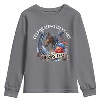 Celebrating 151 Years Derby Day Youth Sweatshirt Horse Racing Horseshoe Flowers