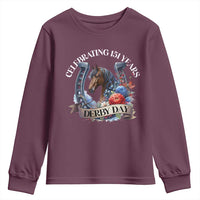 Celebrating 151 Years Derby Day Youth Sweatshirt Horse Racing Horseshoe Flowers