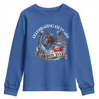 Celebrating 151 Years Derby Day Youth Sweatshirt Horse Racing Horseshoe Flowers