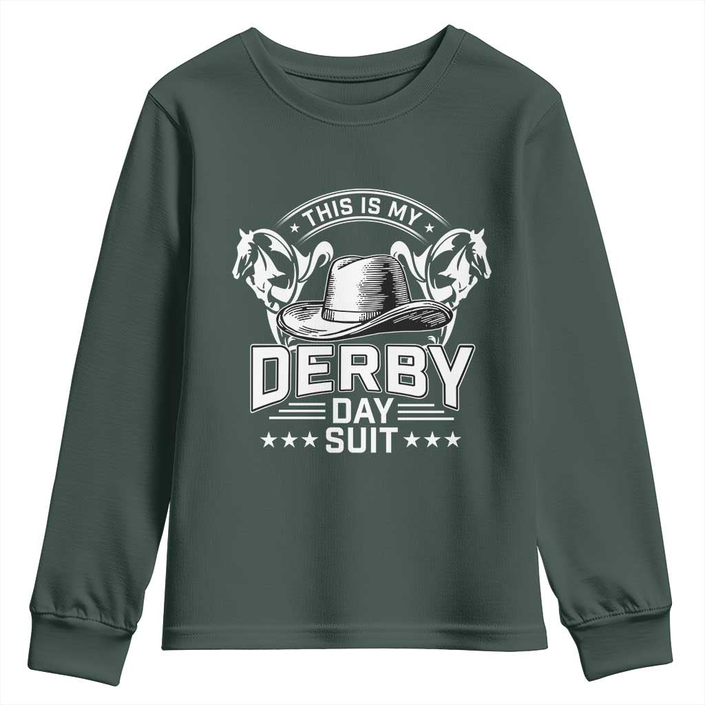 Funny This Is My Derby Day Suit Youth Sweatshirt Horse Racing