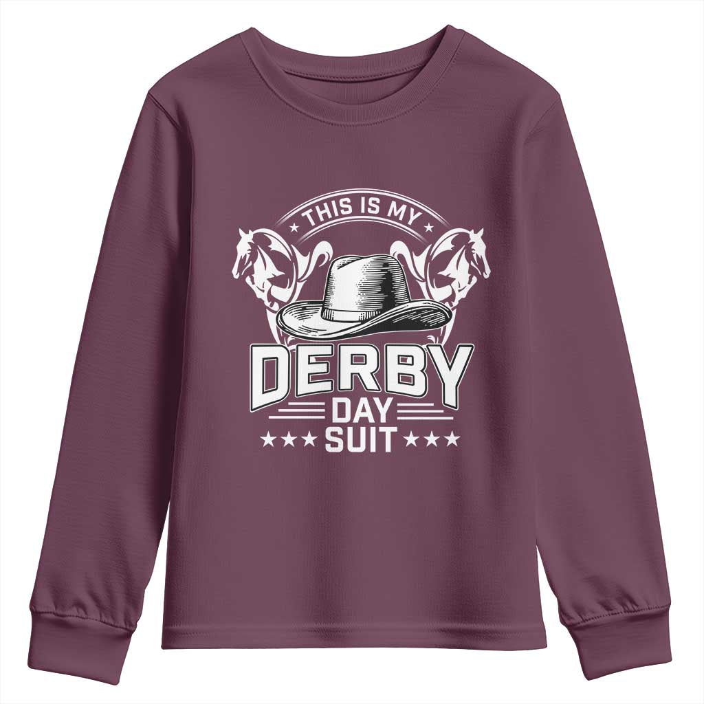Funny This Is My Derby Day Suit Youth Sweatshirt Horse Racing