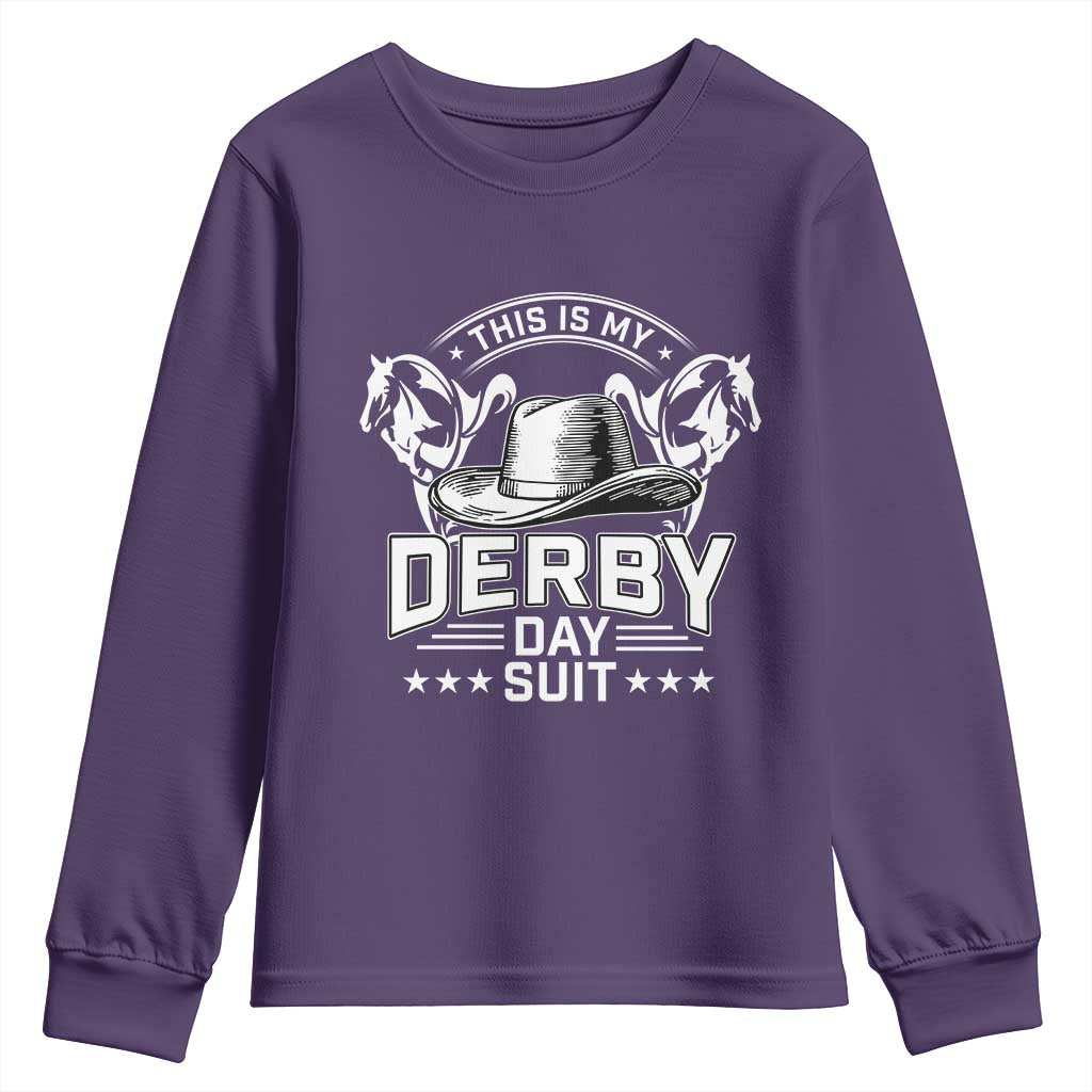 Funny This Is My Derby Day Suit Youth Sweatshirt Horse Racing