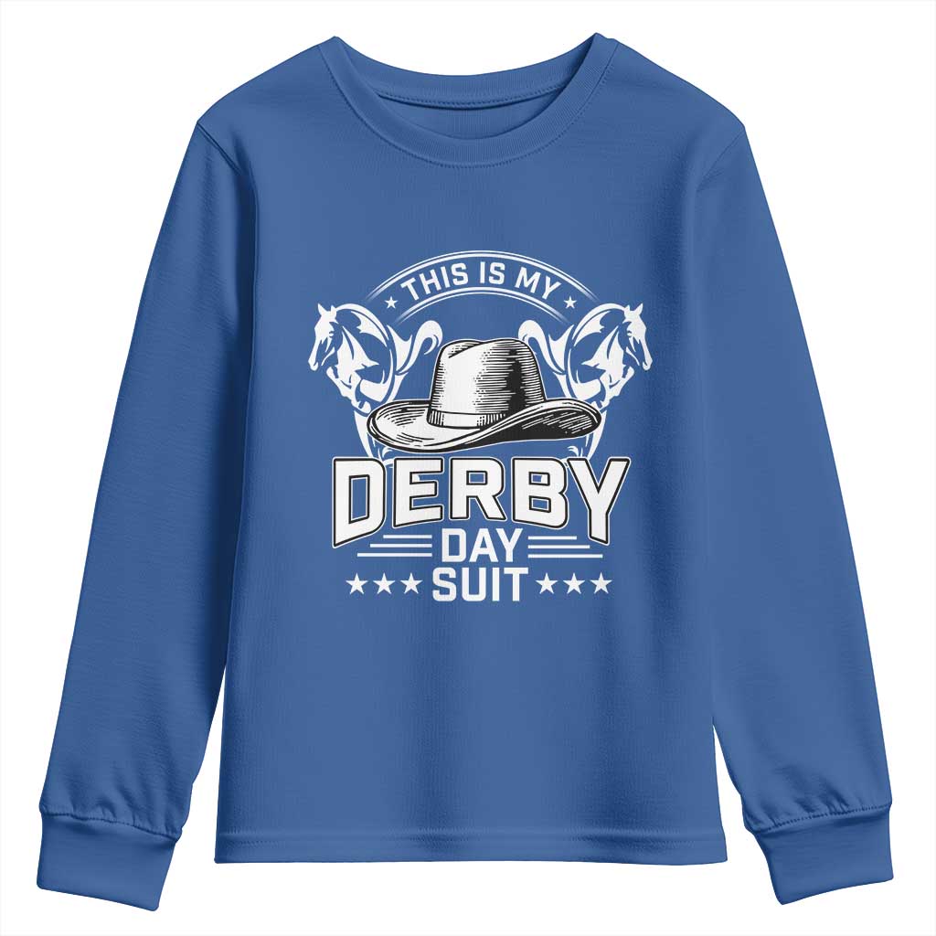 Funny This Is My Derby Day Suit Youth Sweatshirt Horse Racing
