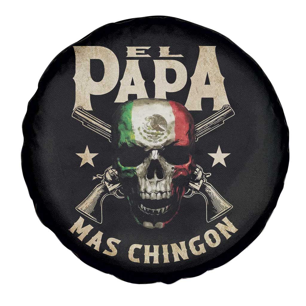 Funny Mexican Dad Spare Tire Cover El Papa Mas Chingon Vintage Mexico Skull
