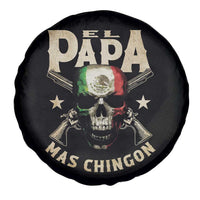 Funny Mexican Dad Spare Tire Cover El Papa Mas Chingon Vintage Mexico Skull