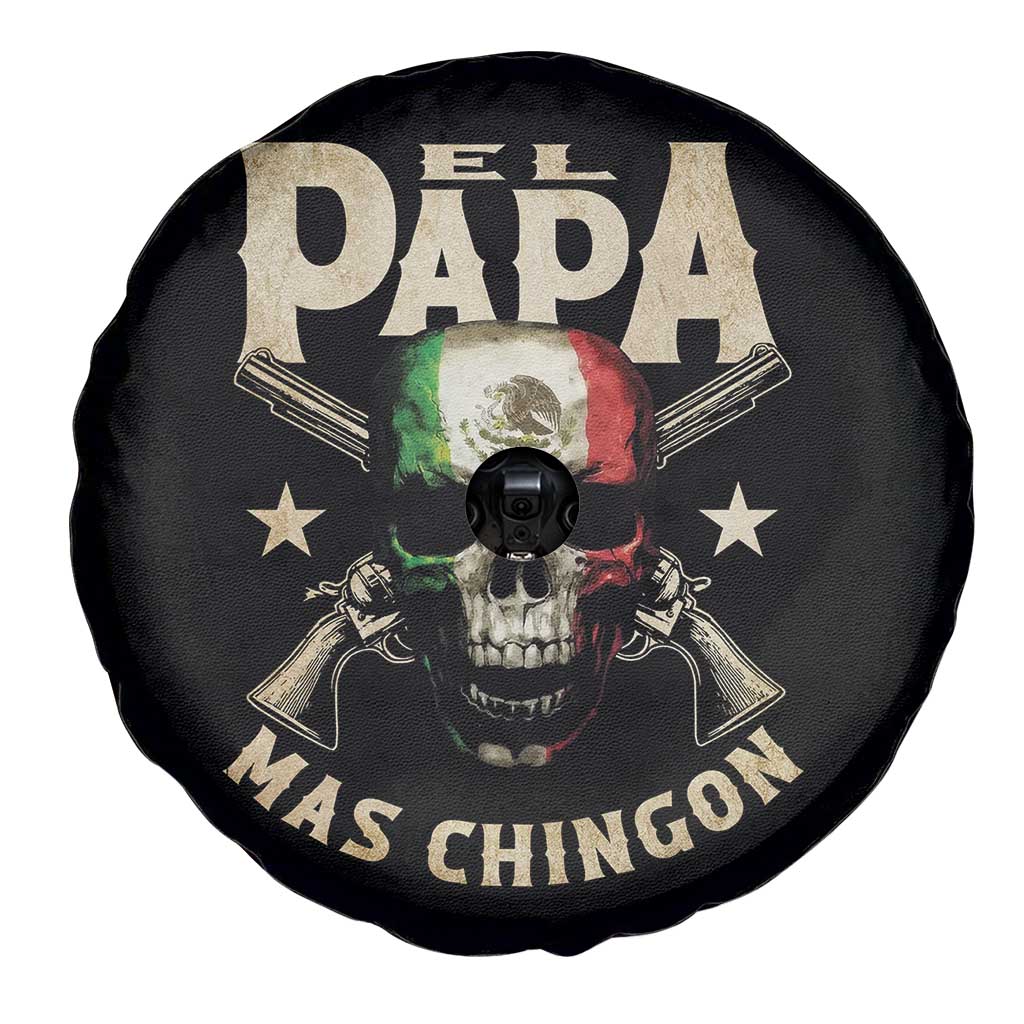 Funny Mexican Dad Spare Tire Cover El Papa Mas Chingon Vintage Mexico Skull