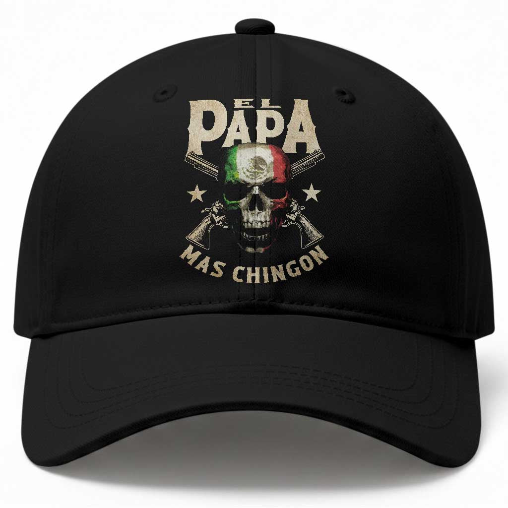 Funny Mexican Dad Baseball Cap El Papa Mas Chingon Vintage Mexico Skull