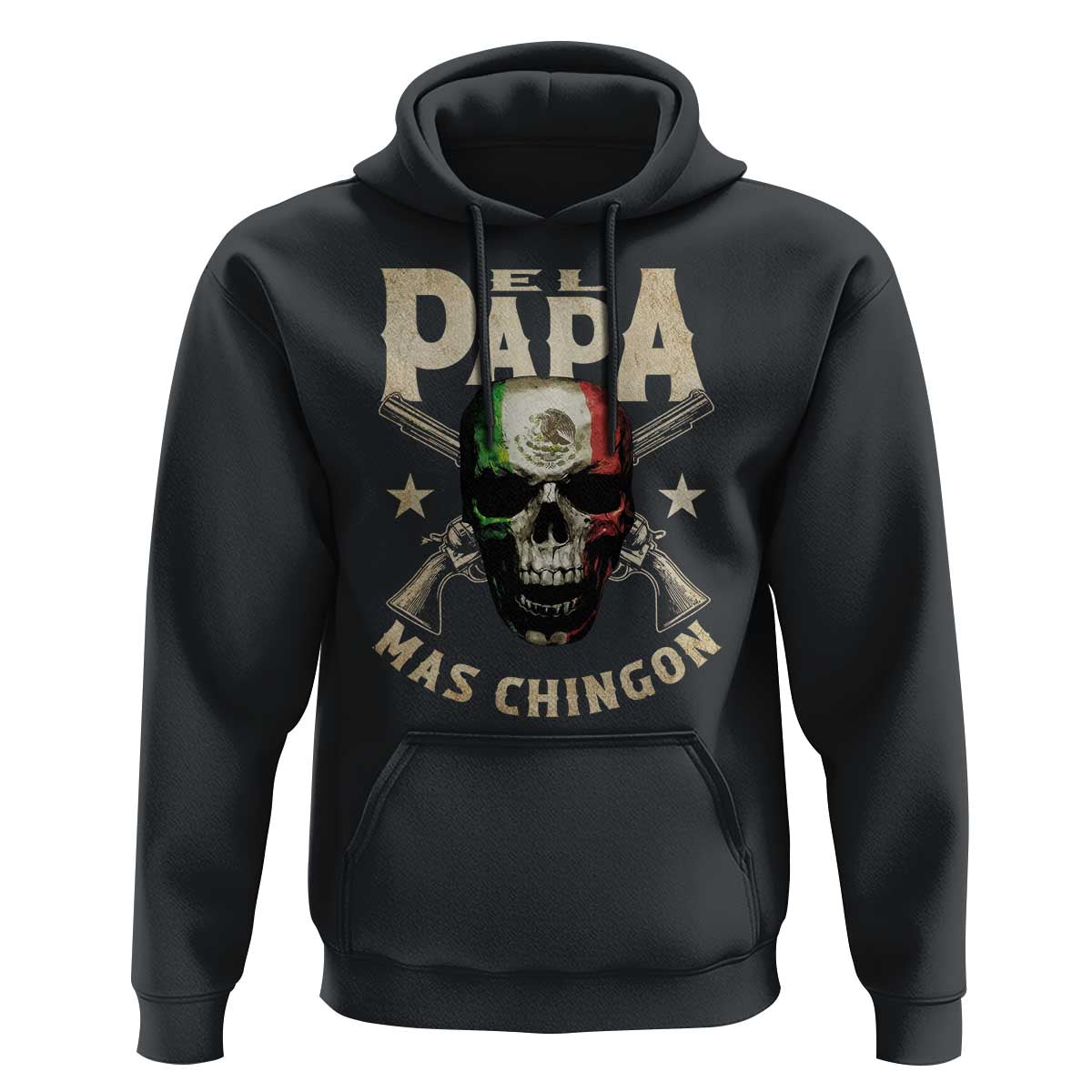 Funny Mexican Dad Hoodie El Papa Mas Chingon Vintage Mexico Skull