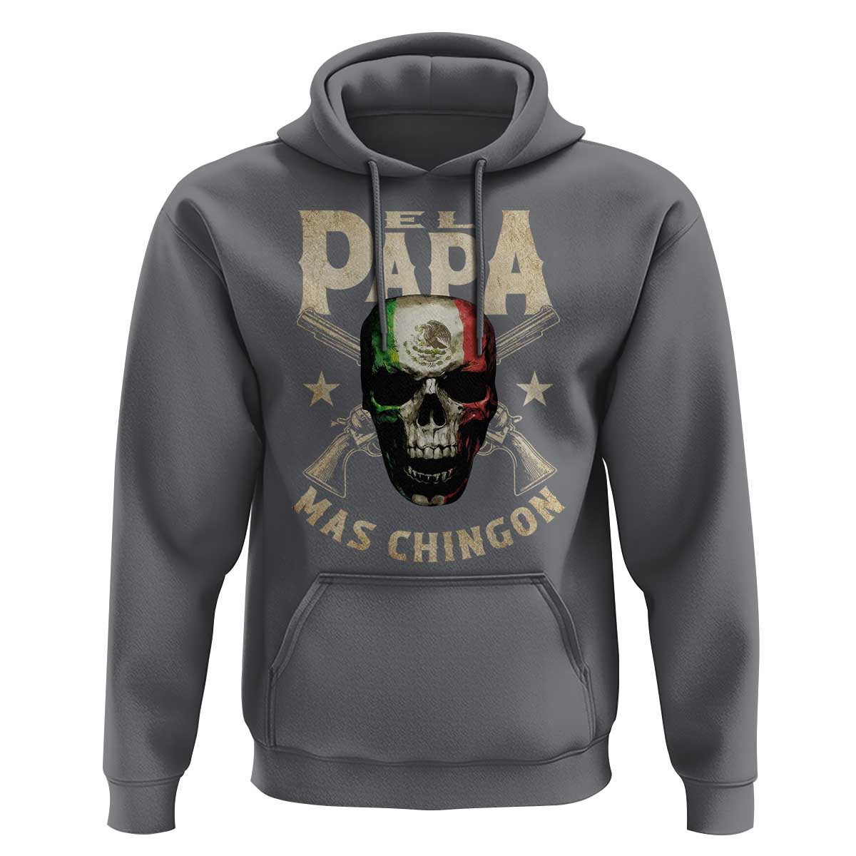 Funny Mexican Dad Hoodie El Papa Mas Chingon Vintage Mexico Skull