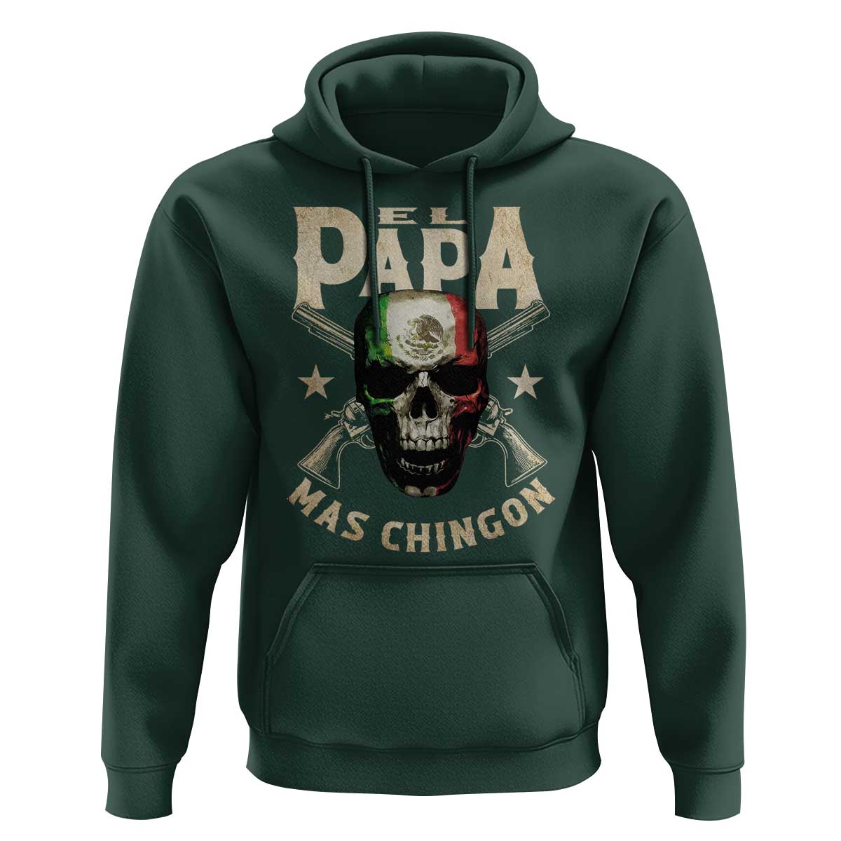 Funny Mexican Dad Hoodie El Papa Mas Chingon Vintage Mexico Skull
