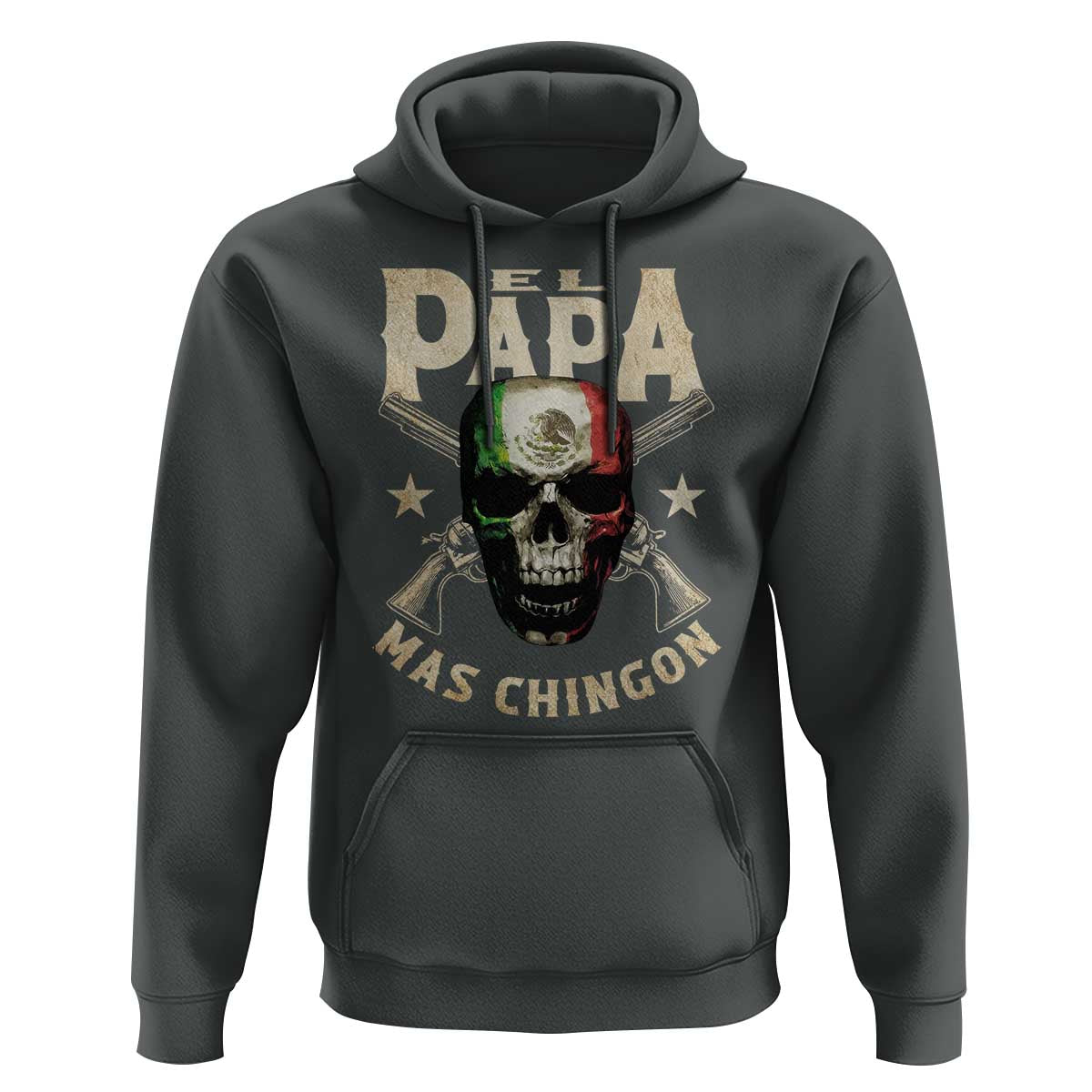 Funny Mexican Dad Hoodie El Papa Mas Chingon Vintage Mexico Skull