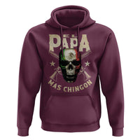 Funny Mexican Dad Hoodie El Papa Mas Chingon Vintage Mexico Skull