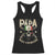 Funny Mexican Dad Racerback Tank Top El Papa Mas Chingon Vintage Mexico Skull