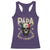 Funny Mexican Dad Racerback Tank Top El Papa Mas Chingon Vintage Mexico Skull