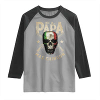 Funny Mexican Dad Raglan Shirt El Papa Mas Chingon Vintage Mexico Skull