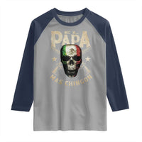 Funny Mexican Dad Raglan Shirt El Papa Mas Chingon Vintage Mexico Skull