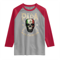 Funny Mexican Dad Raglan Shirt El Papa Mas Chingon Vintage Mexico Skull