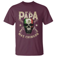 Funny Mexican Dad T Shirt El Papa Mas Chingon Vintage Mexico Skull