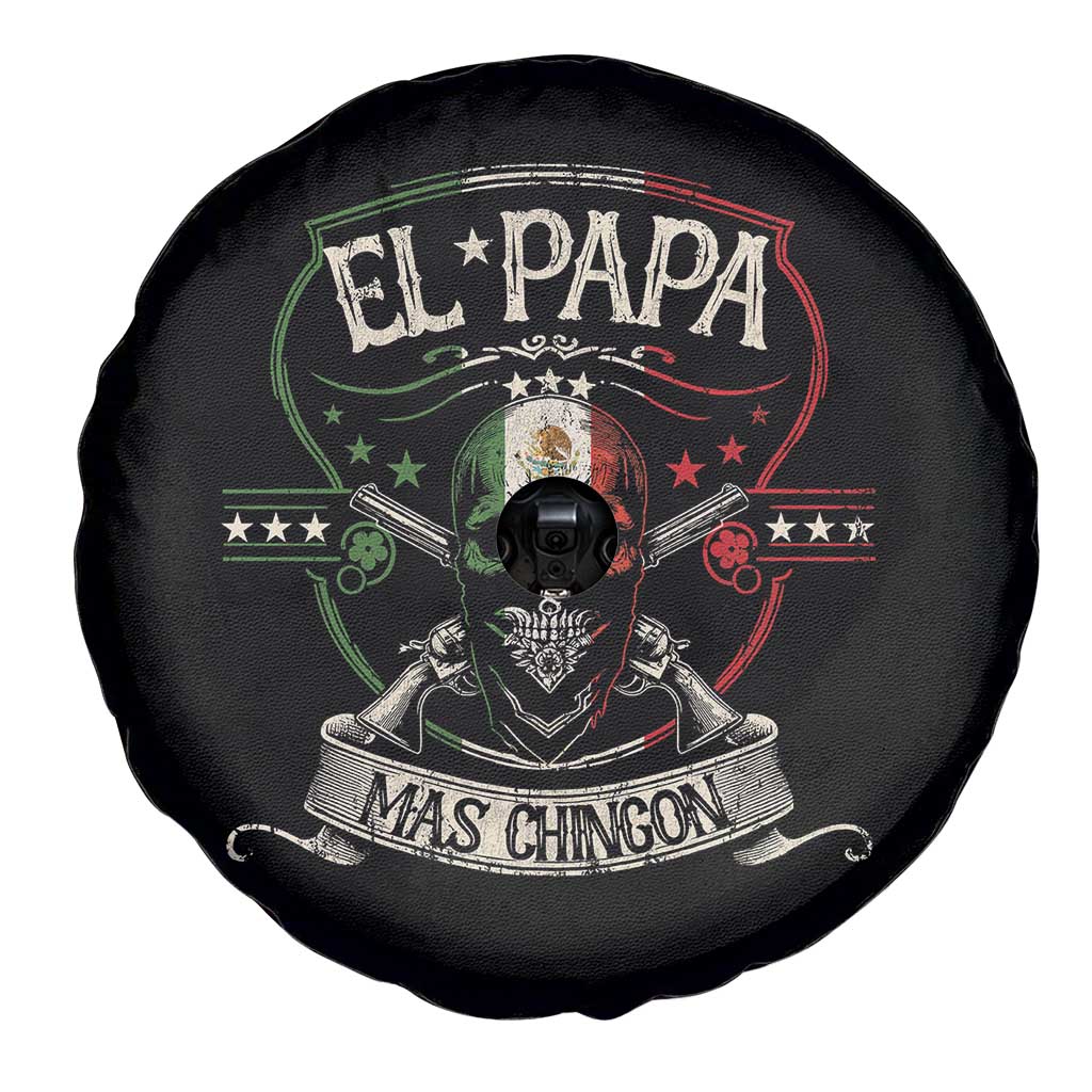 Funny El Papa Mas Chingon Spare Tire Cover Best Mexican Dad Father's Day Skull