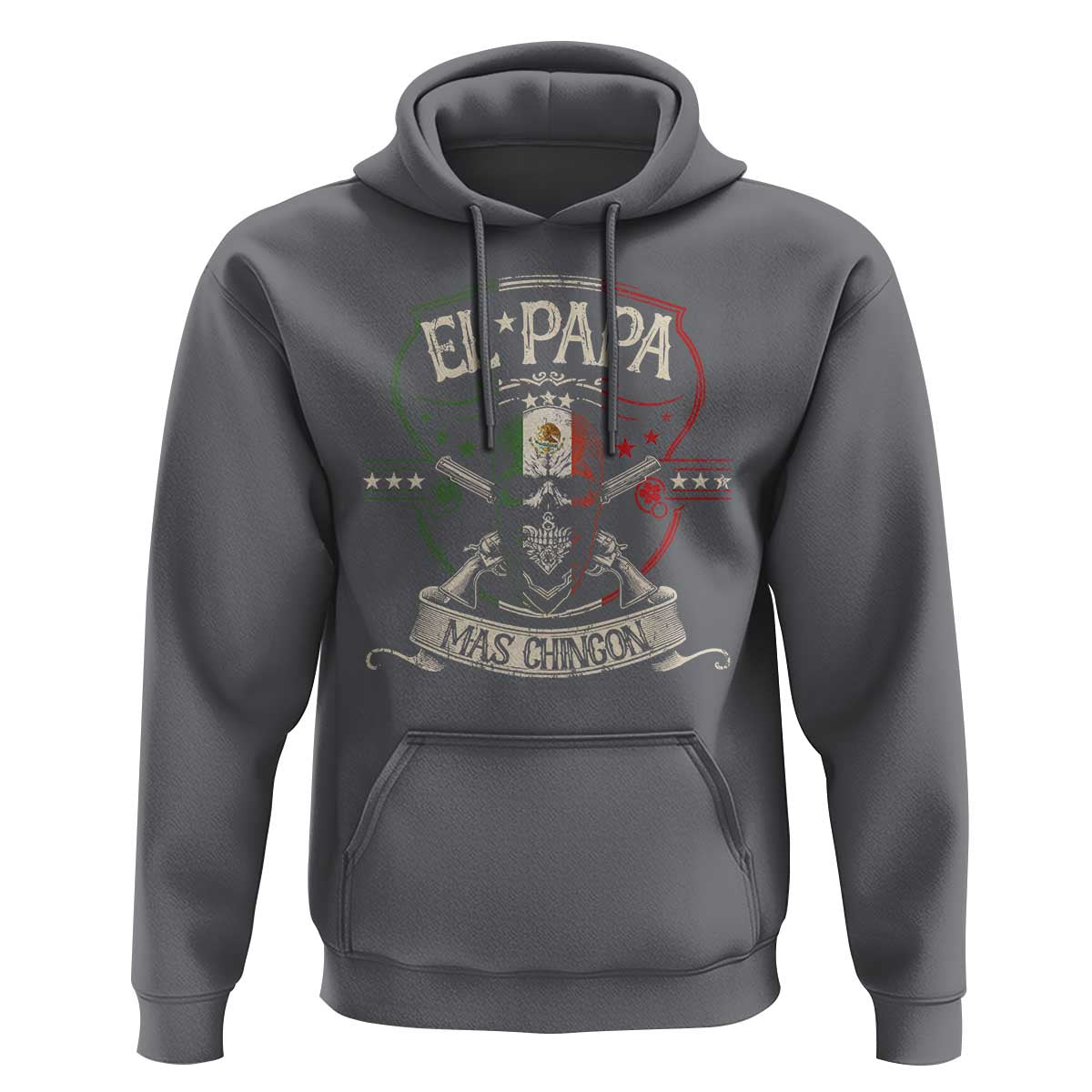 Funny El Papa Mas Chingon Hoodie Best Mexican Dad Father's Day Skull